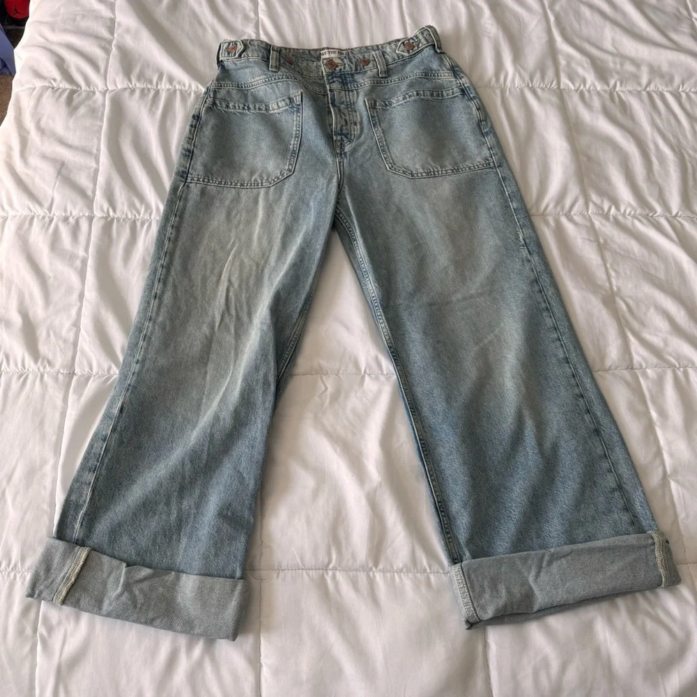 Free People x We The Free Palmer Cuffed Wide Leg In Daydream Blue - Picture 4 of 9